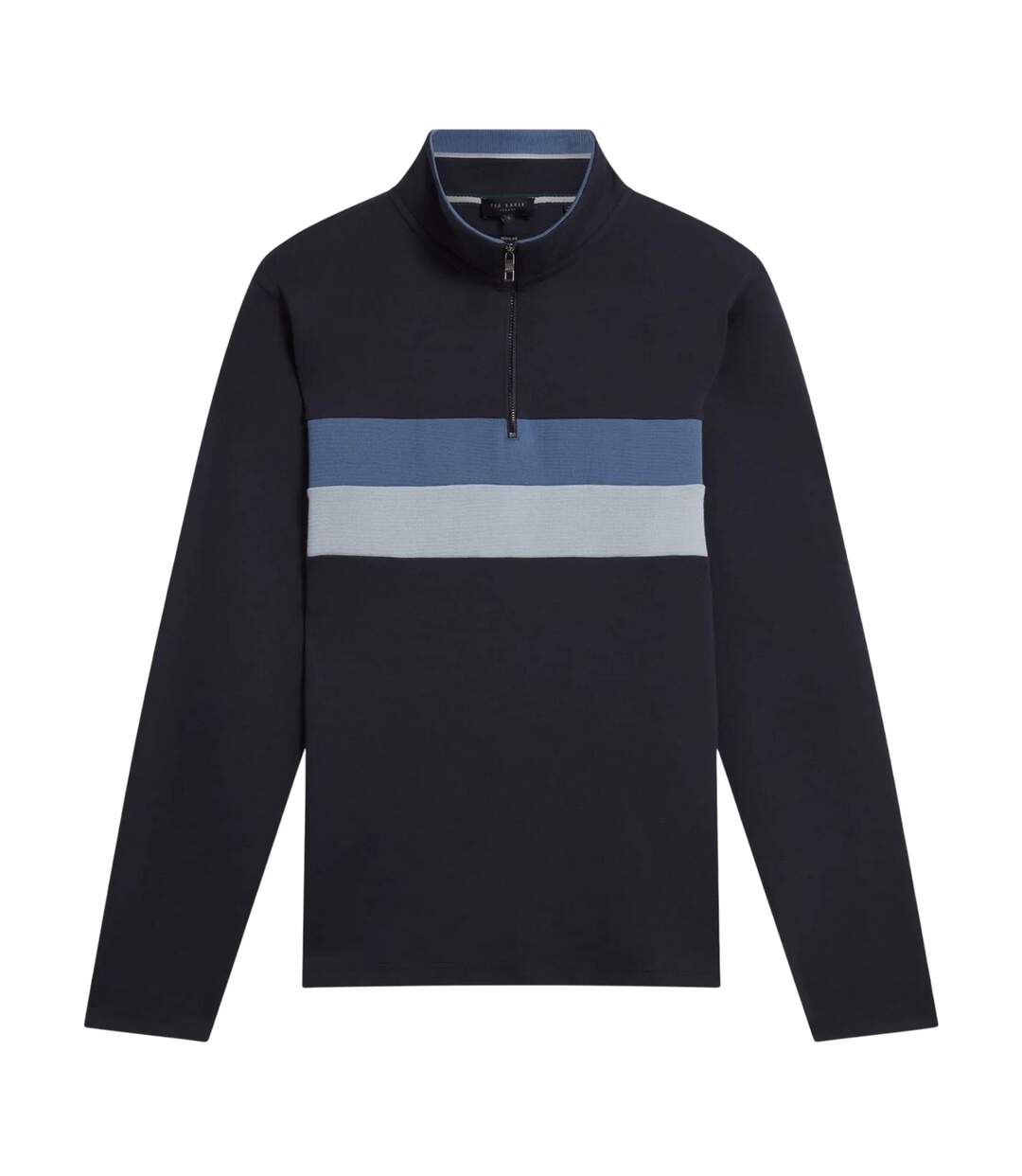 Mens Quarter Zip Fleece Top Navy Ted Baker-1