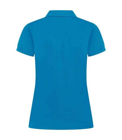 Womens/ladies pique polo shirt sapphire blue Henbury