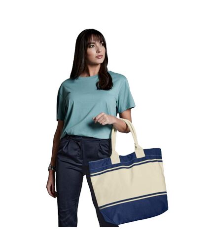 Tote bag taille unique bleu marine / blanc cassé Quadra