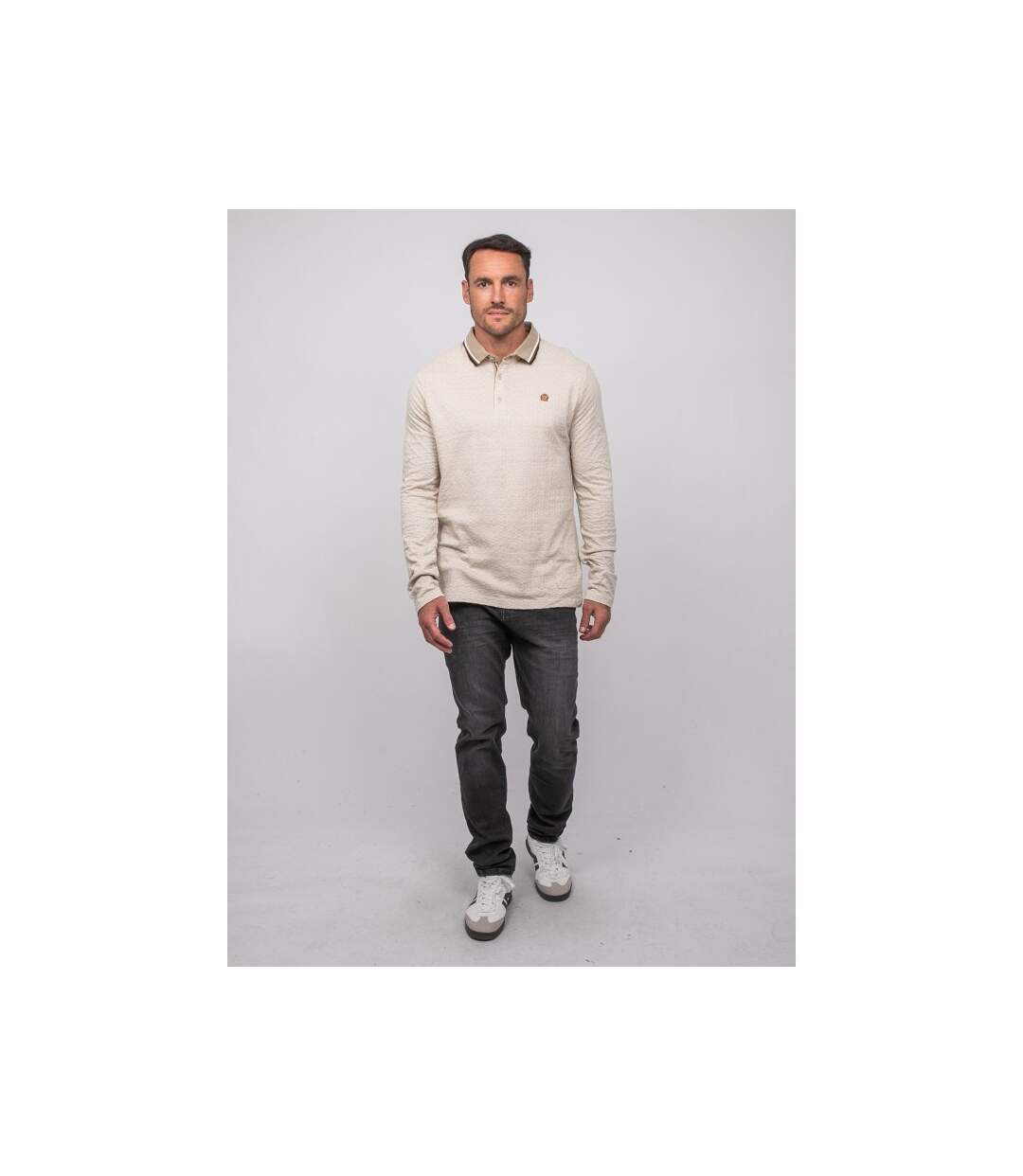 Polo jacquard col rayé manches longues PIRATAXO-4