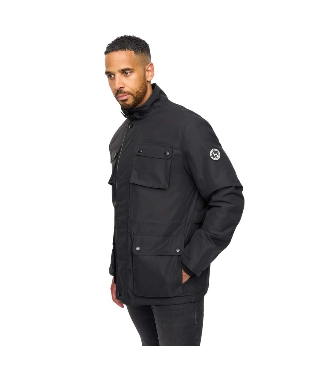 Mens Andarsen Funnel Neck Jacket Black Bewley & Ritch-4