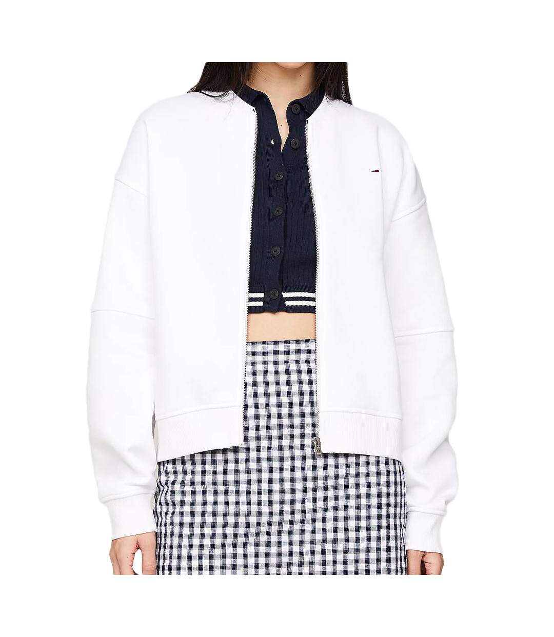 Veste Blanc Femme Tommy Hilfiger Zip Bomber - L-1