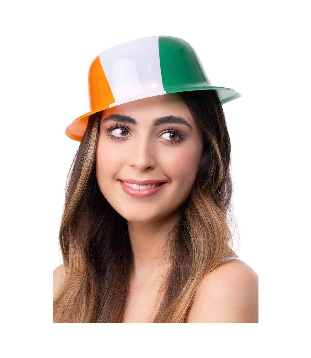 Chapeau melon adulte vert/blanc/orange Smiffys-2