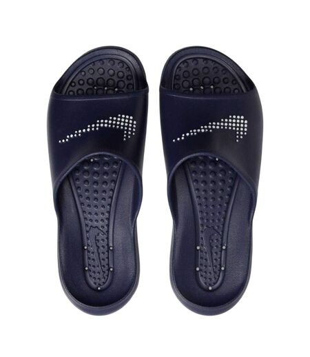 Mens Victori One Swoosh Sliders Navy White Nike