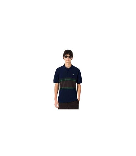 Mens Logo Short-sleeved Polo Shirt Navy Blue Lacoste