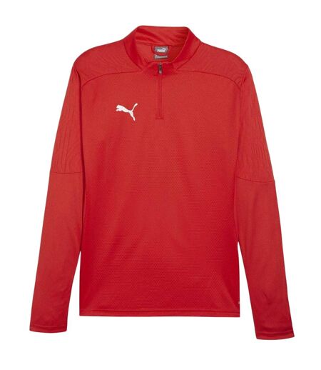 Mens Teamfinal Quarter Zip Training Fleece Top Red Puma