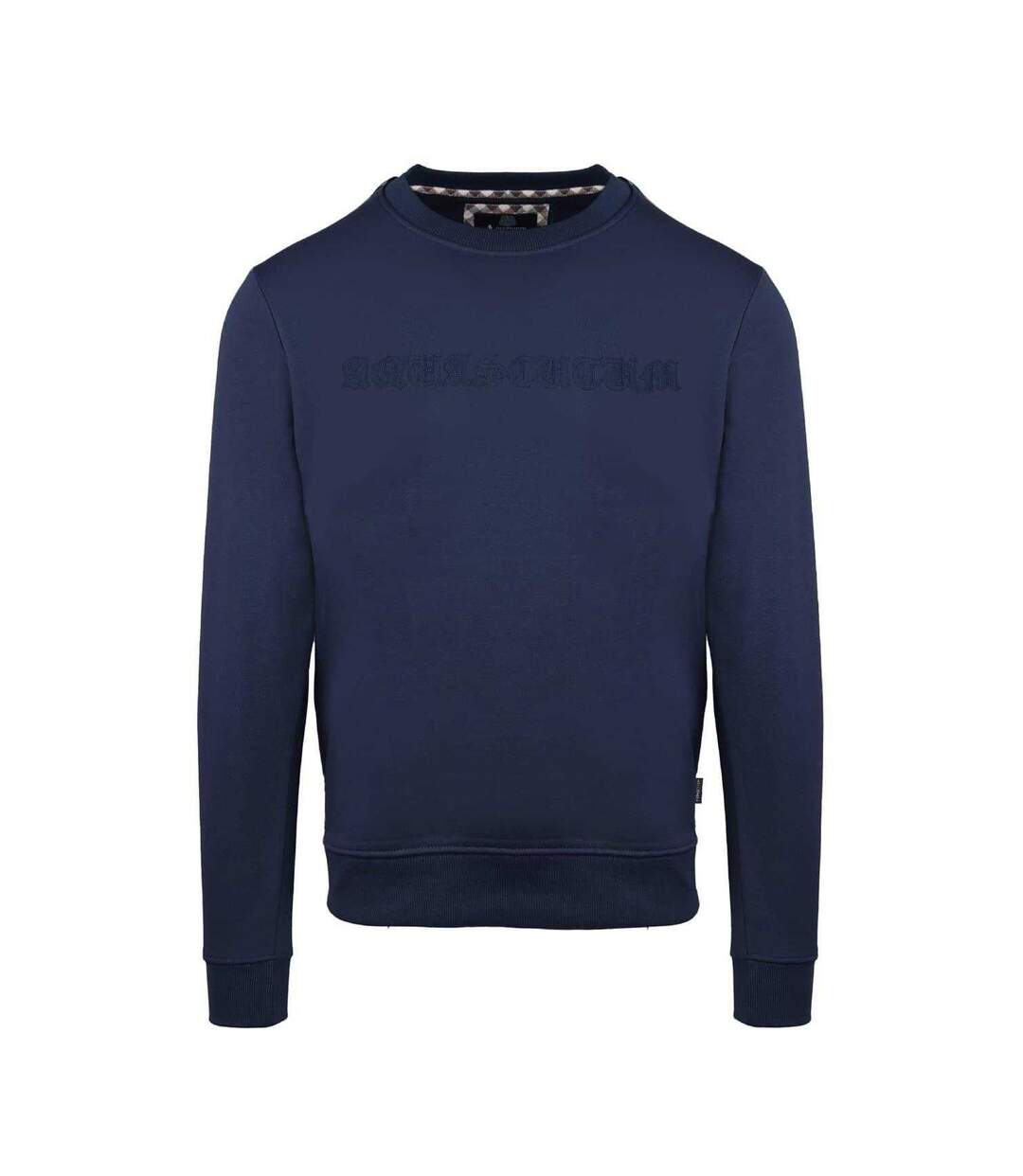 Mens Ribbed Collar Sweatshirt Navy Aquascutum-1