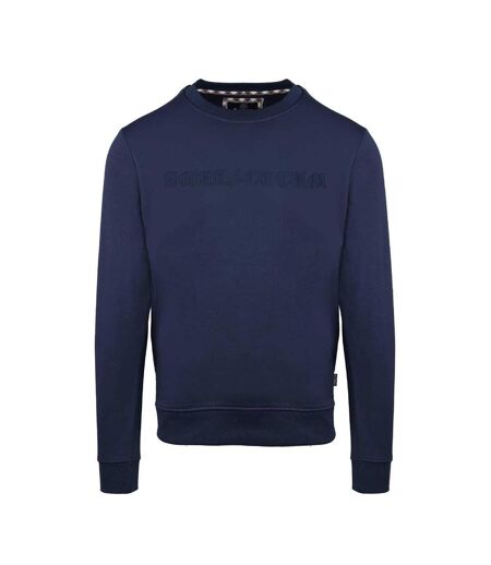 Mens Ribbed Collar Sweatshirt Navy Aquascutum