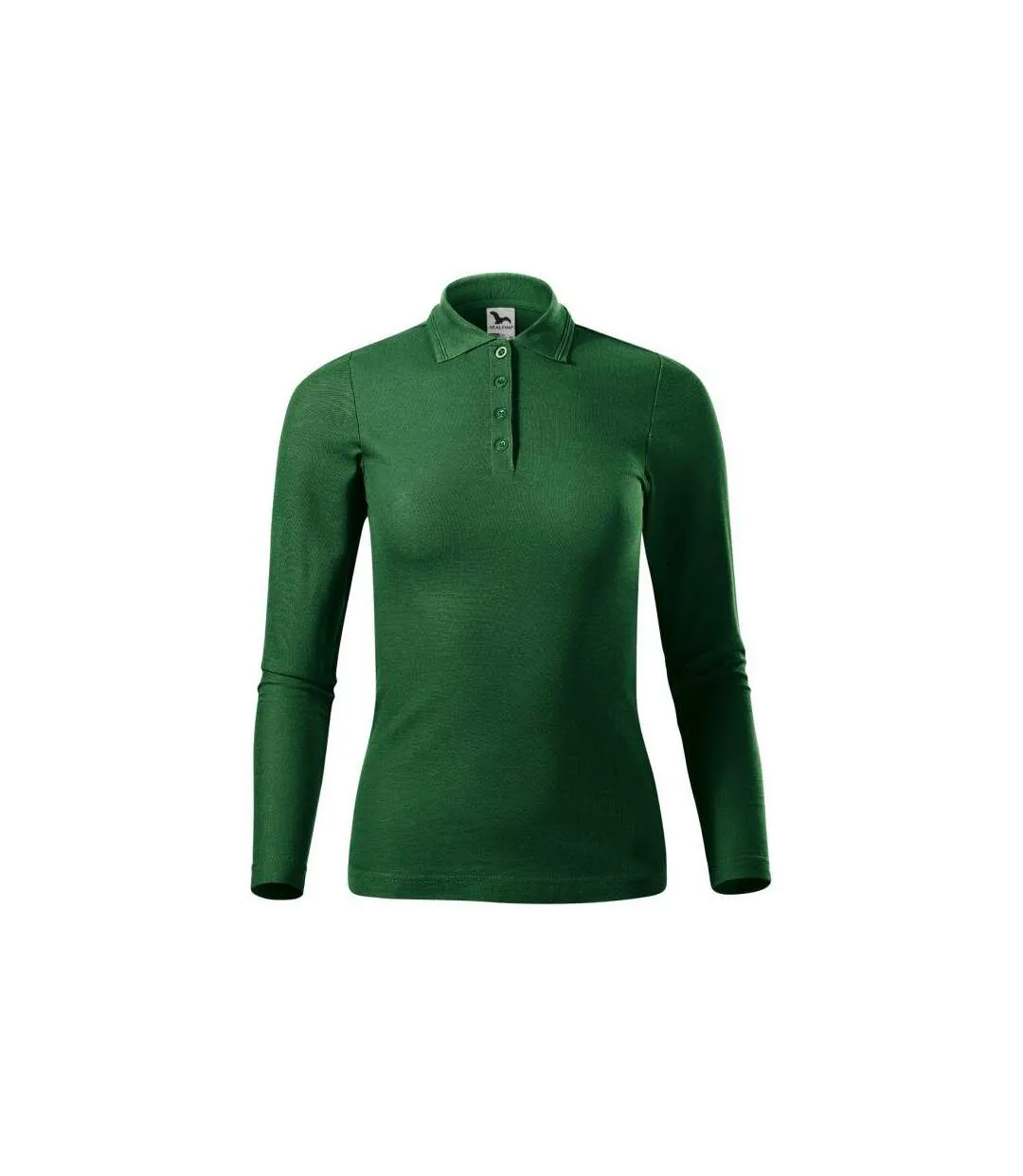 Polo Manches Longues Femme Vert Foncé Malfini-2