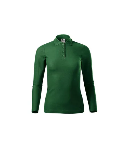 Polo Manches Longues Femme Vert Foncé Malfini