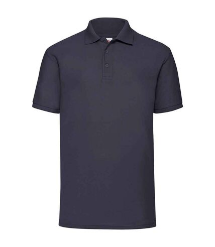 Mens pique polo shirt deep navy Fruit of the Loom