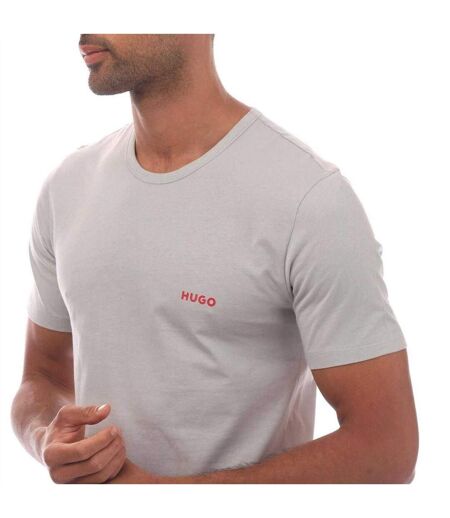 Pack Of 3  Mens Contrast Logo T-shirt  Red White Grey Hugo