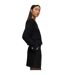 Womens/ladies Textured Button Suit Jacket Black Boss-4