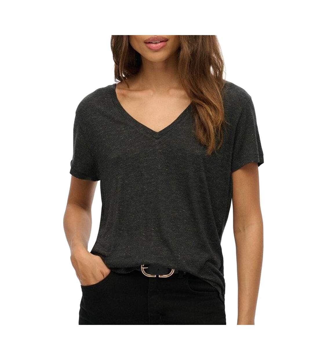 T-Shirt gris foncé femme superdry studioss-1