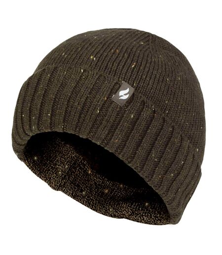 Warm Ribbed Cuff Beanie Hat for Men | Fleece Lined Chunky Winter Hat