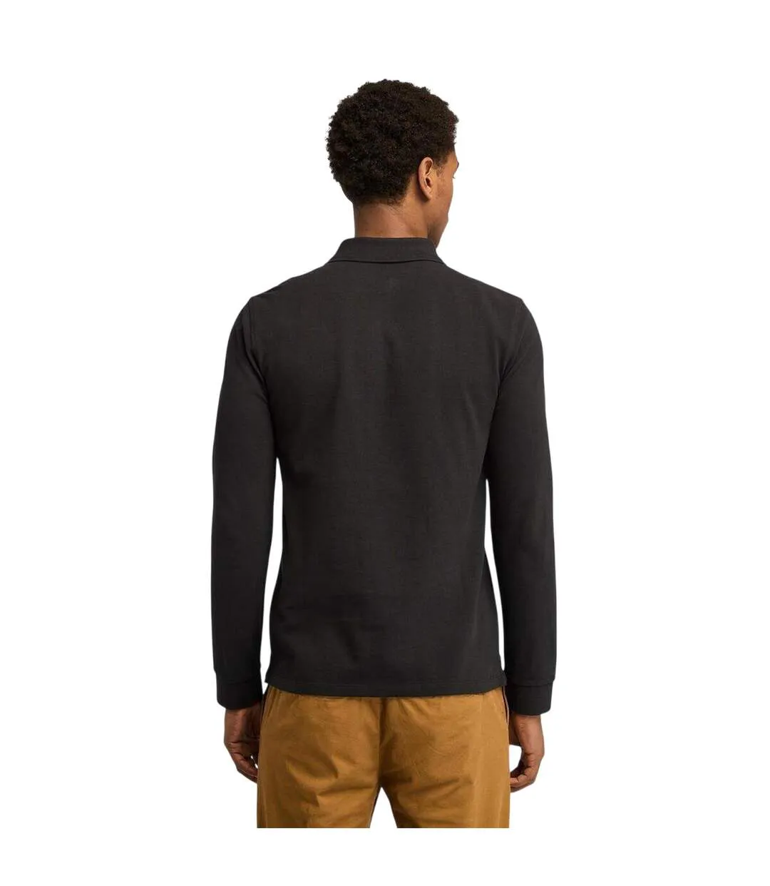 Polo Manches Longues Motif/style Côtelé Homme Noir Timberland-2