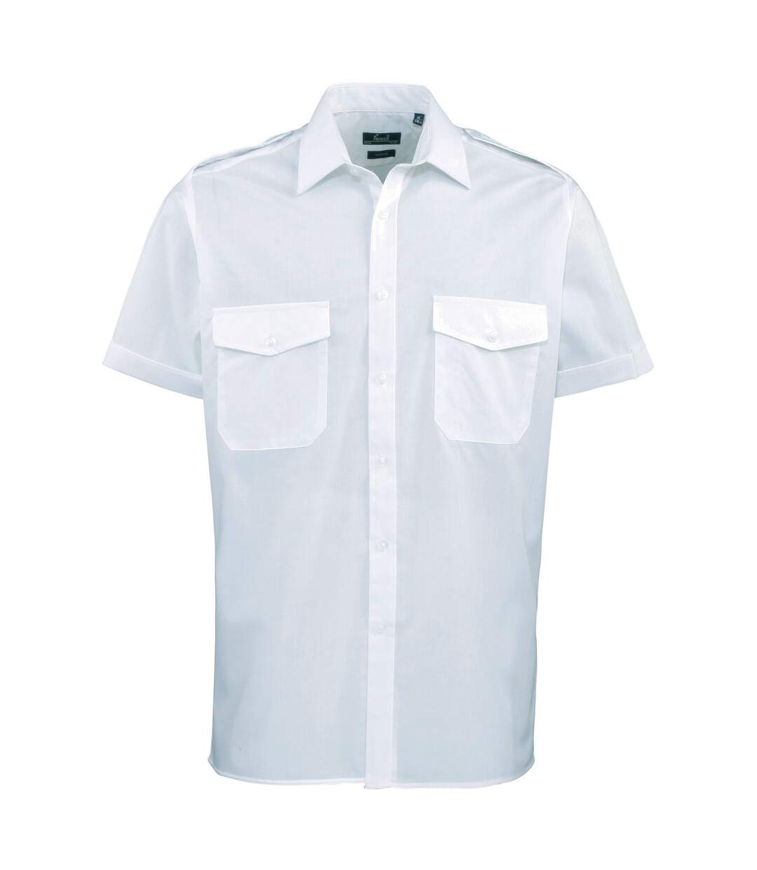 Mens Short Sleeve Pilot Plain Work Shirt Light Blue Premier-2