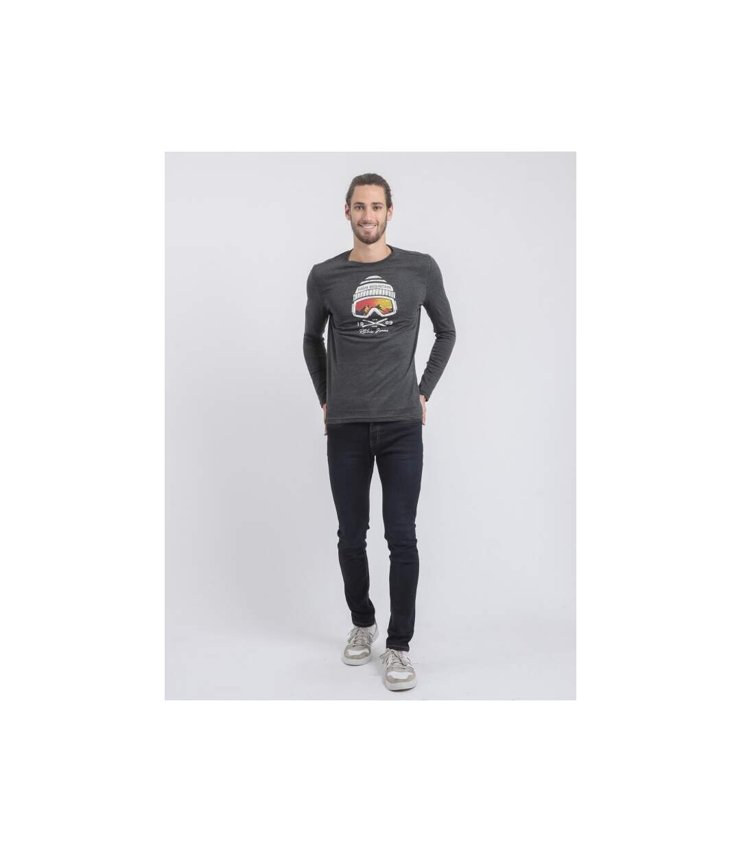 T-shirt manches longues col rond pur coton JAMALA-4