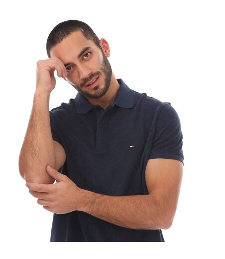 Mens Micro-towelling Regular Polo Shirt Navy Tommy Hilfiger