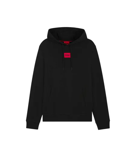 Mens Drawstring Hoodie Black Hugo