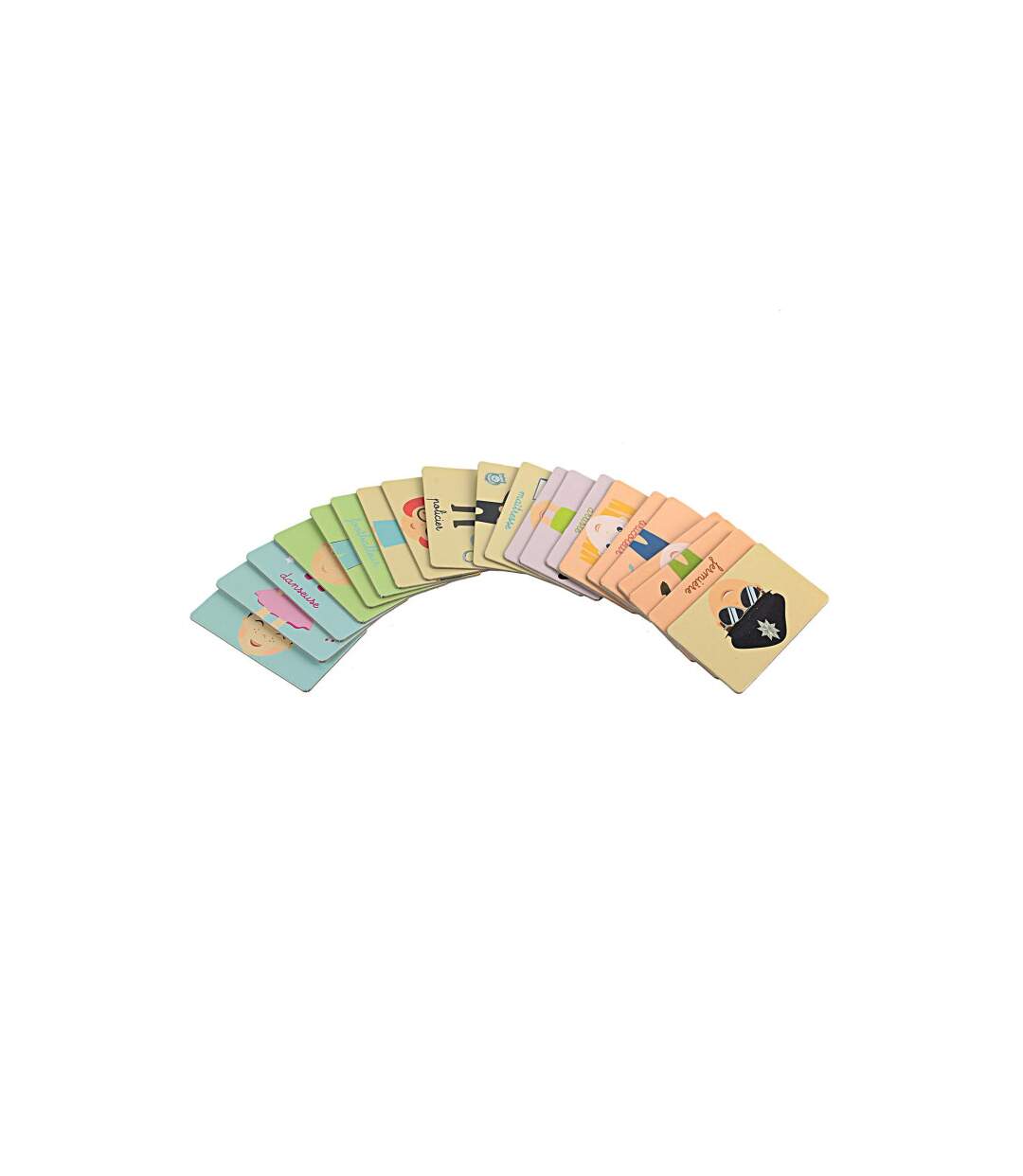 Jeu de 27 Cartes Educatives Métiers 10cm Multicolore-2