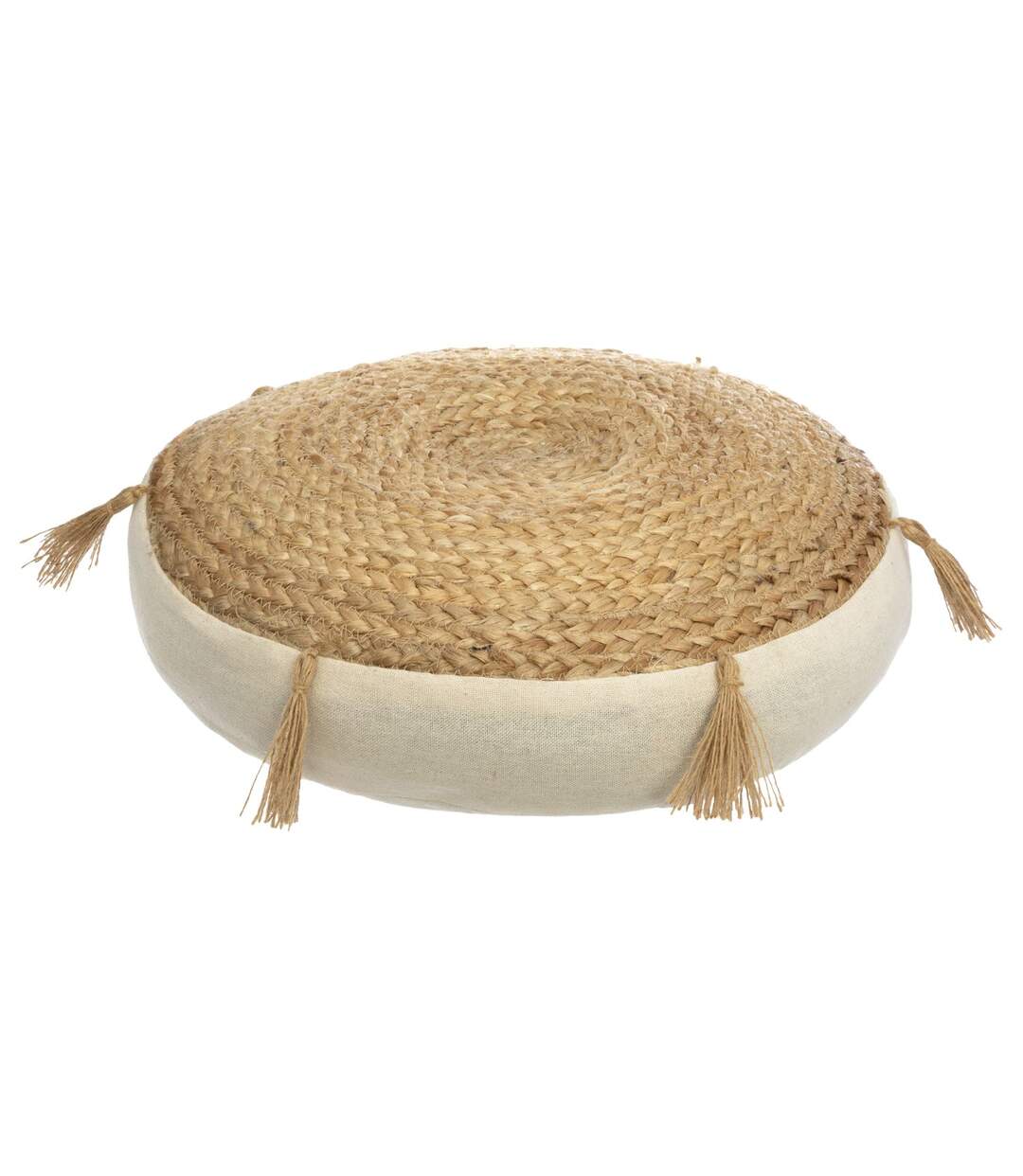 Coussin de sol design jute Rituality - Diam. 38 m - Beige-1