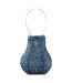 Lanterne solaire Bulb 16 cm Ikat - Bleu pétrole