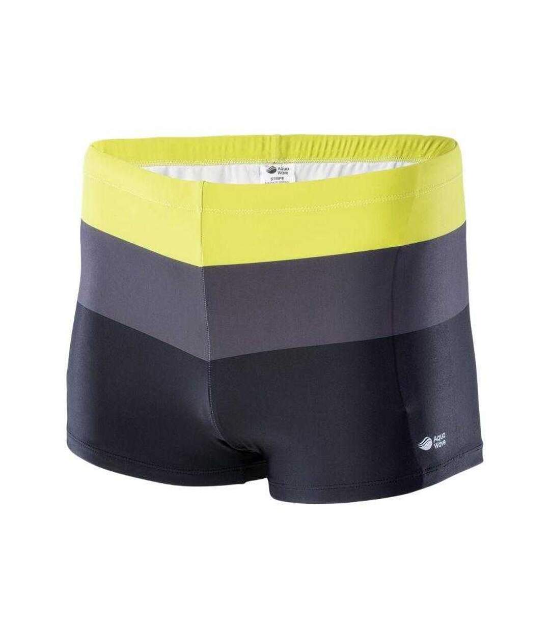 Short De Bain Motif/style Rayé Homme Noir Jaune Aquawave-3