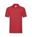 Mens premium cotton pique polo shirt red Fruit of the Loom