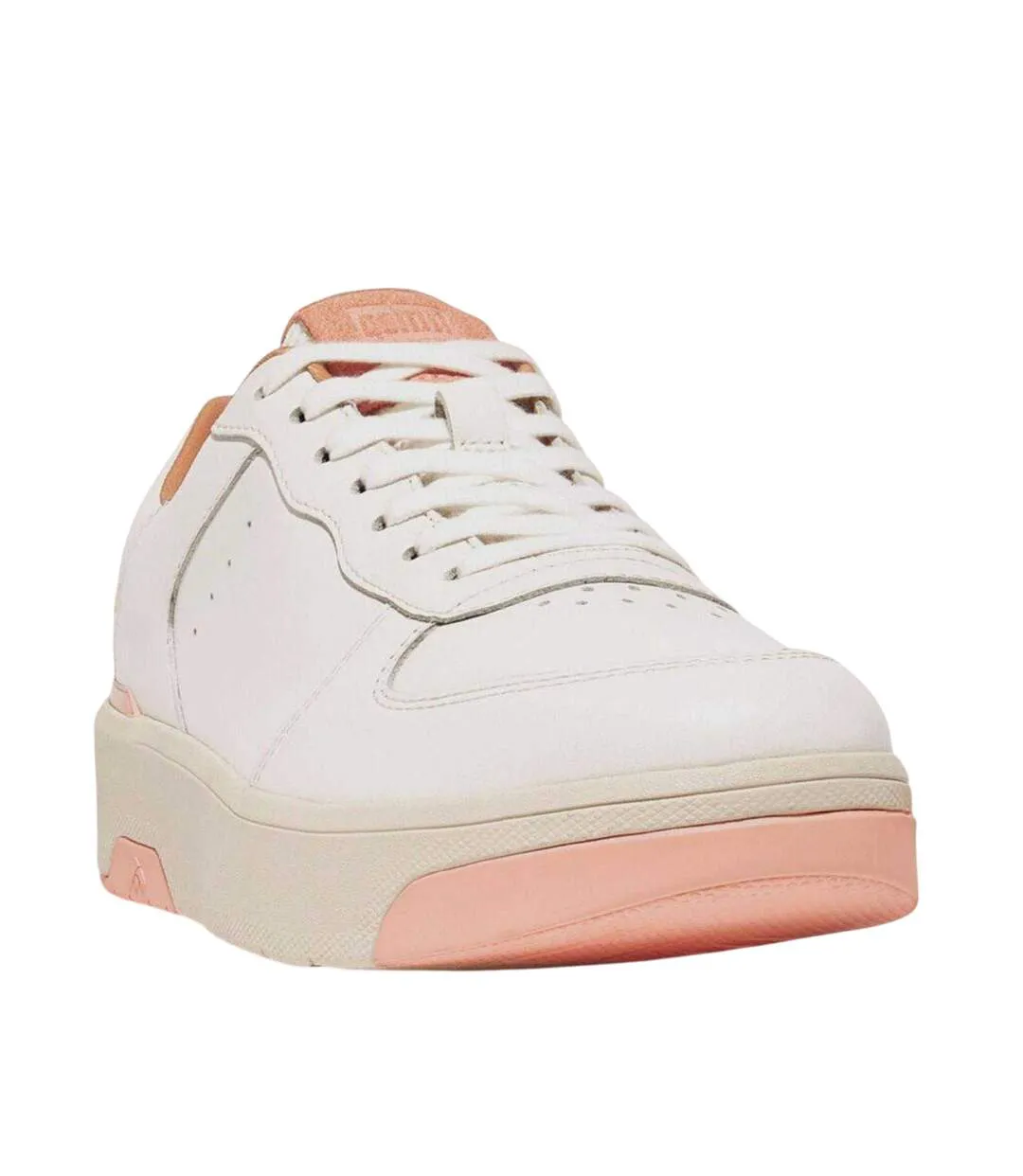Womens/ladies Leather Trainers White Pink FitFlop-1