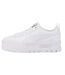 Womens/ladies Mayze Leather Platform Trainers White Puma-3