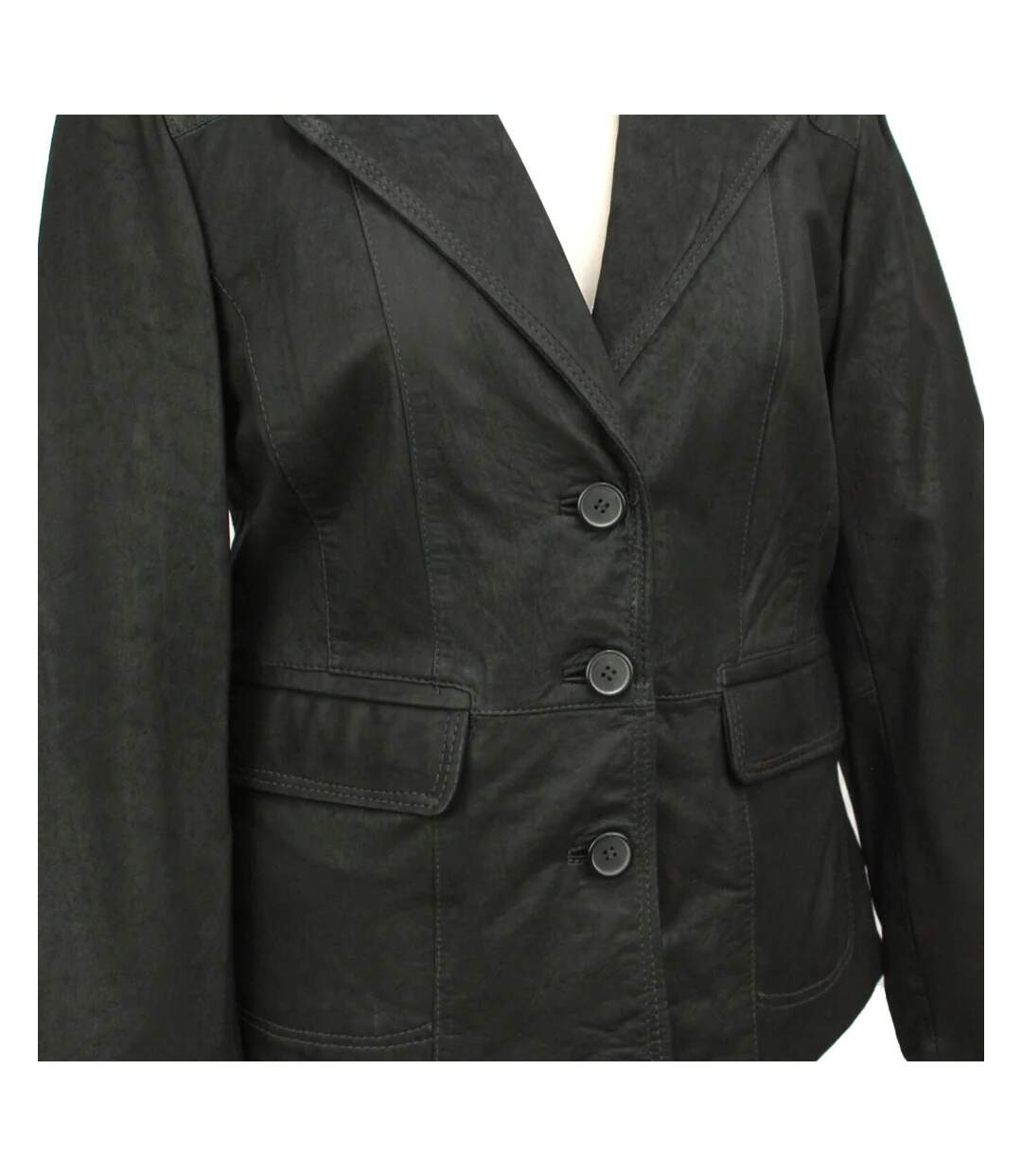 Womens/ladies leather short blazer black Eastern Counties Leather-4