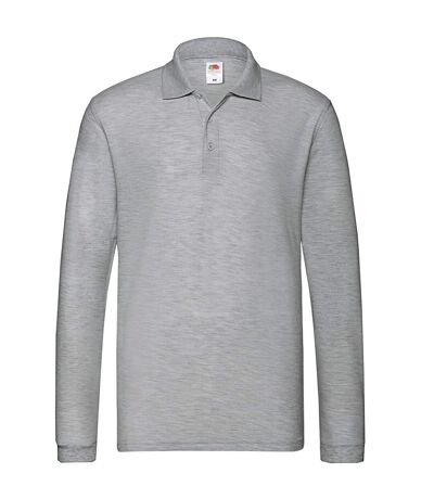 Polo premium homme gris clair chiné Fruit of the Loom