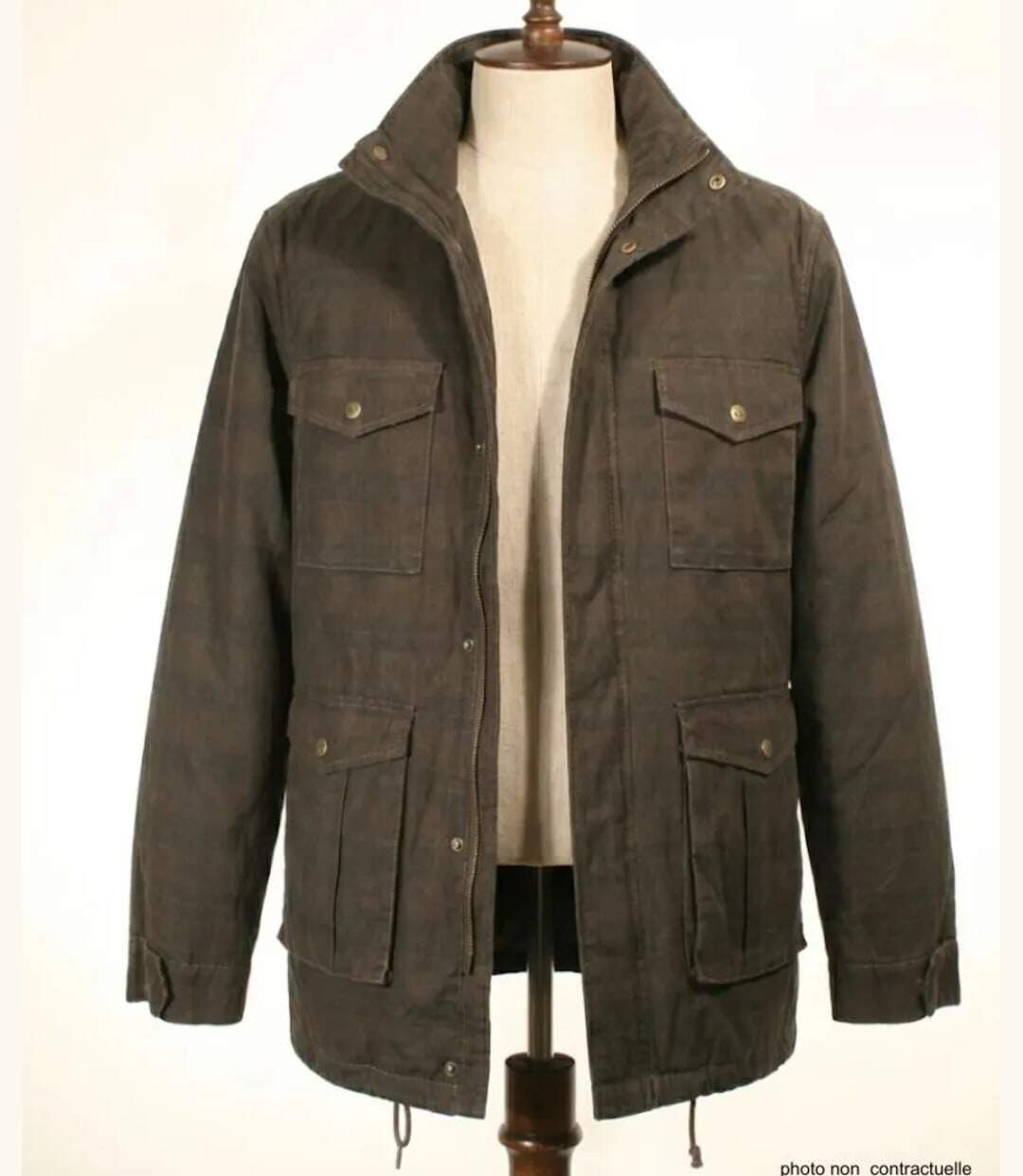Parka Saharienne Winchester Marron à Carreaux – Doublée & Multi-poches-3