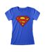 Superman Womens/Ladies Logo T-Shirt (Blue) - UTHE370