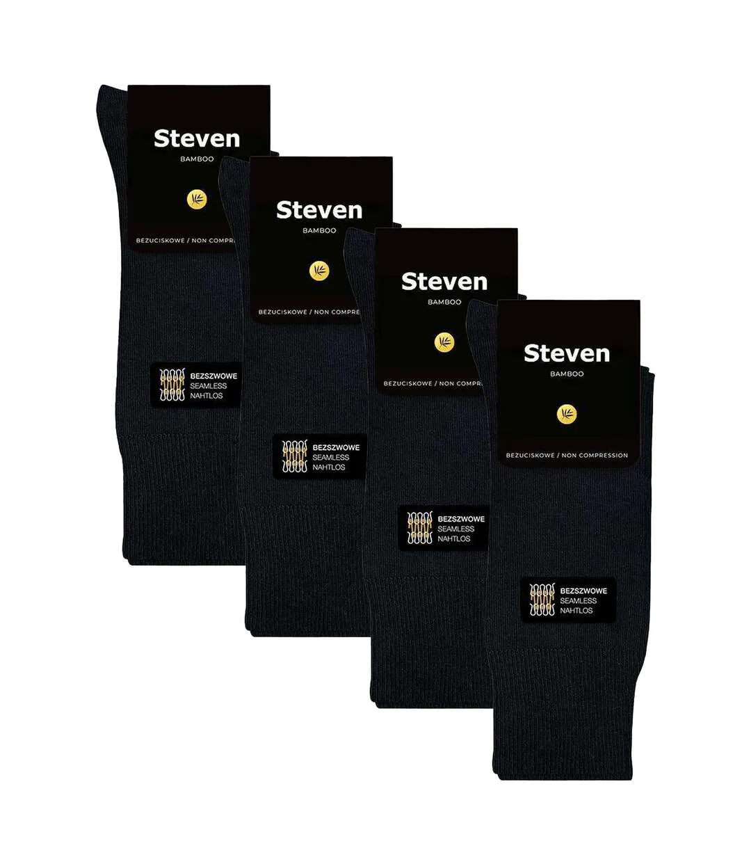 4 Pairs Mens Bamboo Sensory Socks - Soft Seamless All Day Comfort Socks-2