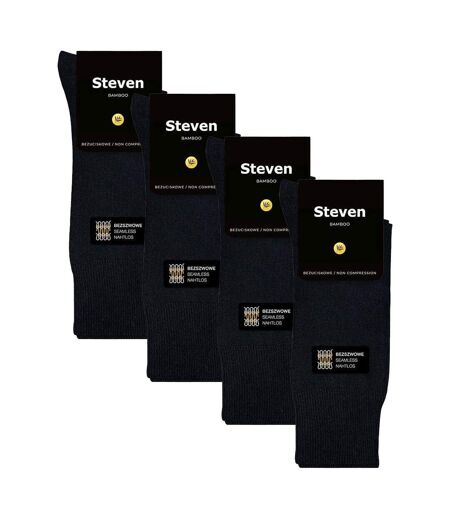 4 Pairs Mens Bamboo Sensory Socks - Soft Seamless All Day Comfort Socks