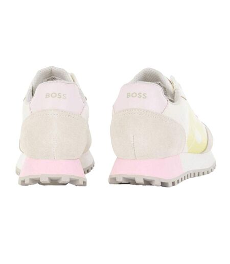 Womens/ladies Parkour Suede Running Shoes White Hugo Boss
