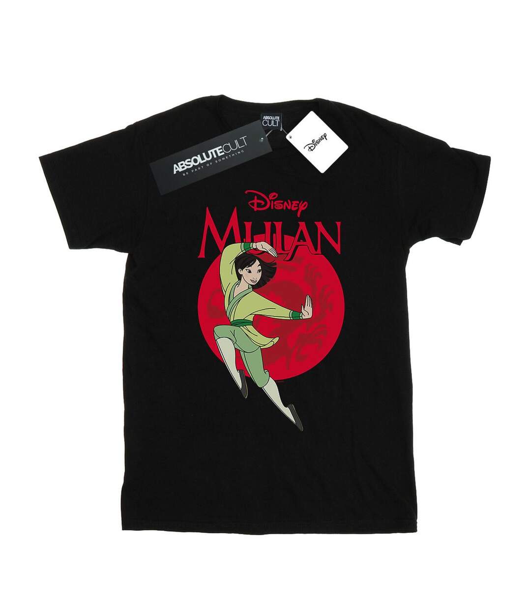 Disney - T-shirt MULAN DRAGON CIRCLE - Femme (Noir) - UTBI17785-1