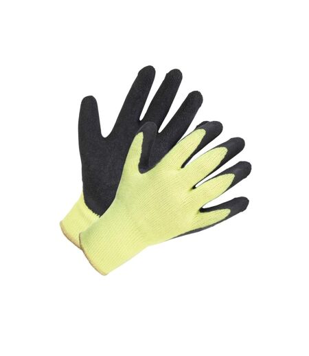 Glenwear Unisex Adult Latex Grip Thermal Work Gloves (Black/Green) (L)
