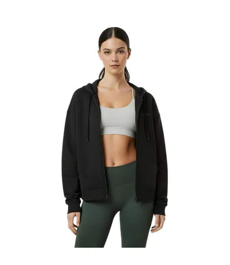 Womens/ladies Oversized Full Zip Hoodie Black USA