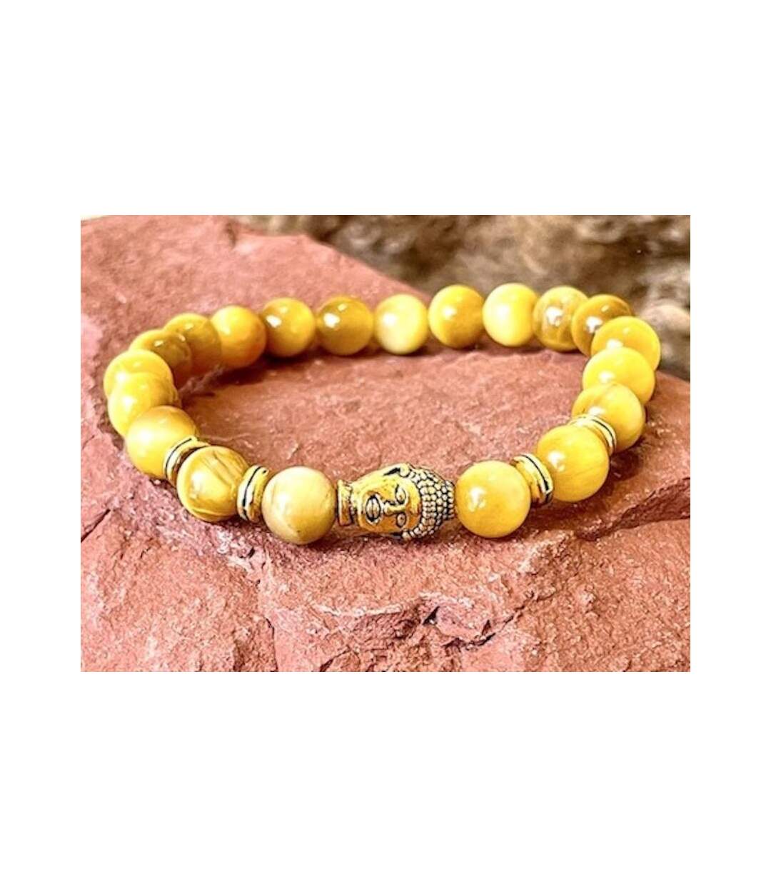 Bracelet buddha en oeil de tigre jaune-2