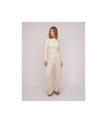 Top manches longues asymétrique texturé FLORITA - Dona X Lisa
