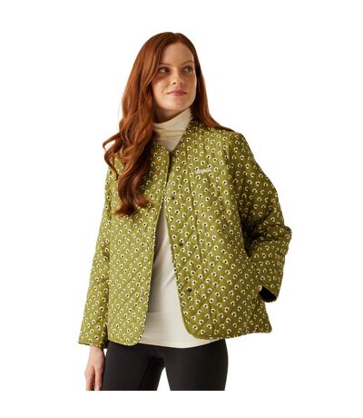 Womens/ladies Orla Kiely Daisy Quilted Jacket Clover Green Regatta