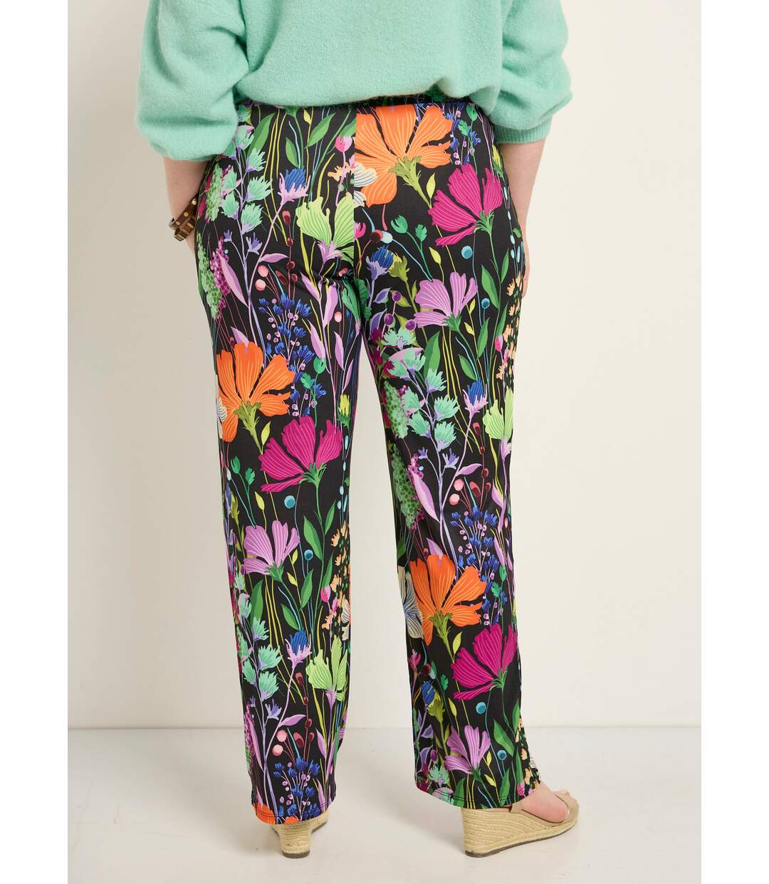 Pantalon fluide stretch, fleuri poétique-2