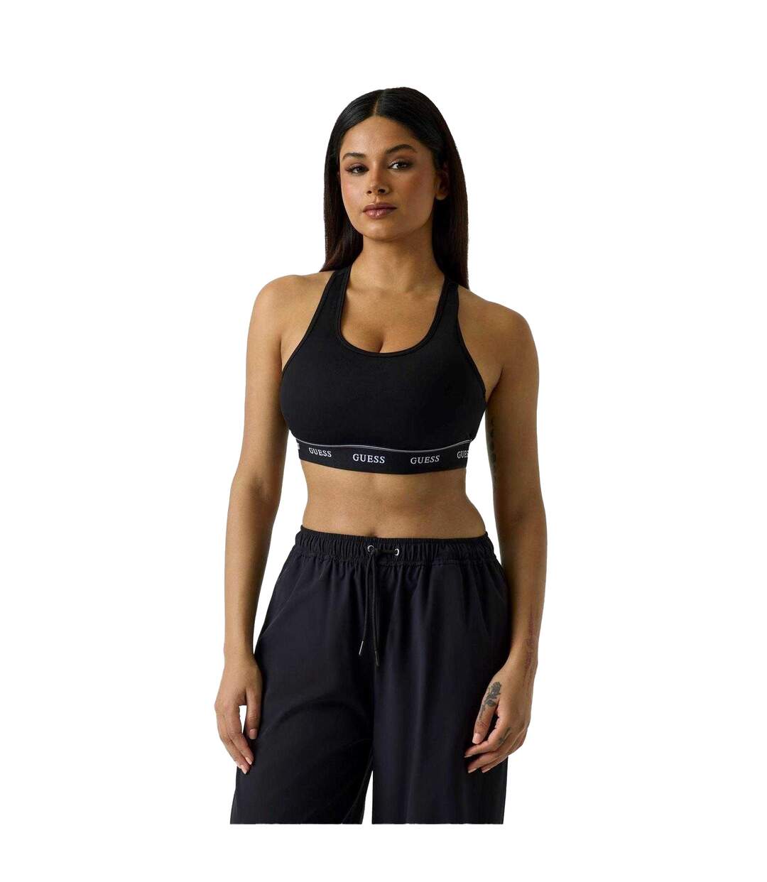 Womens/ladies Alba Stretch Jersey Bralette Jet Black Guess-2
