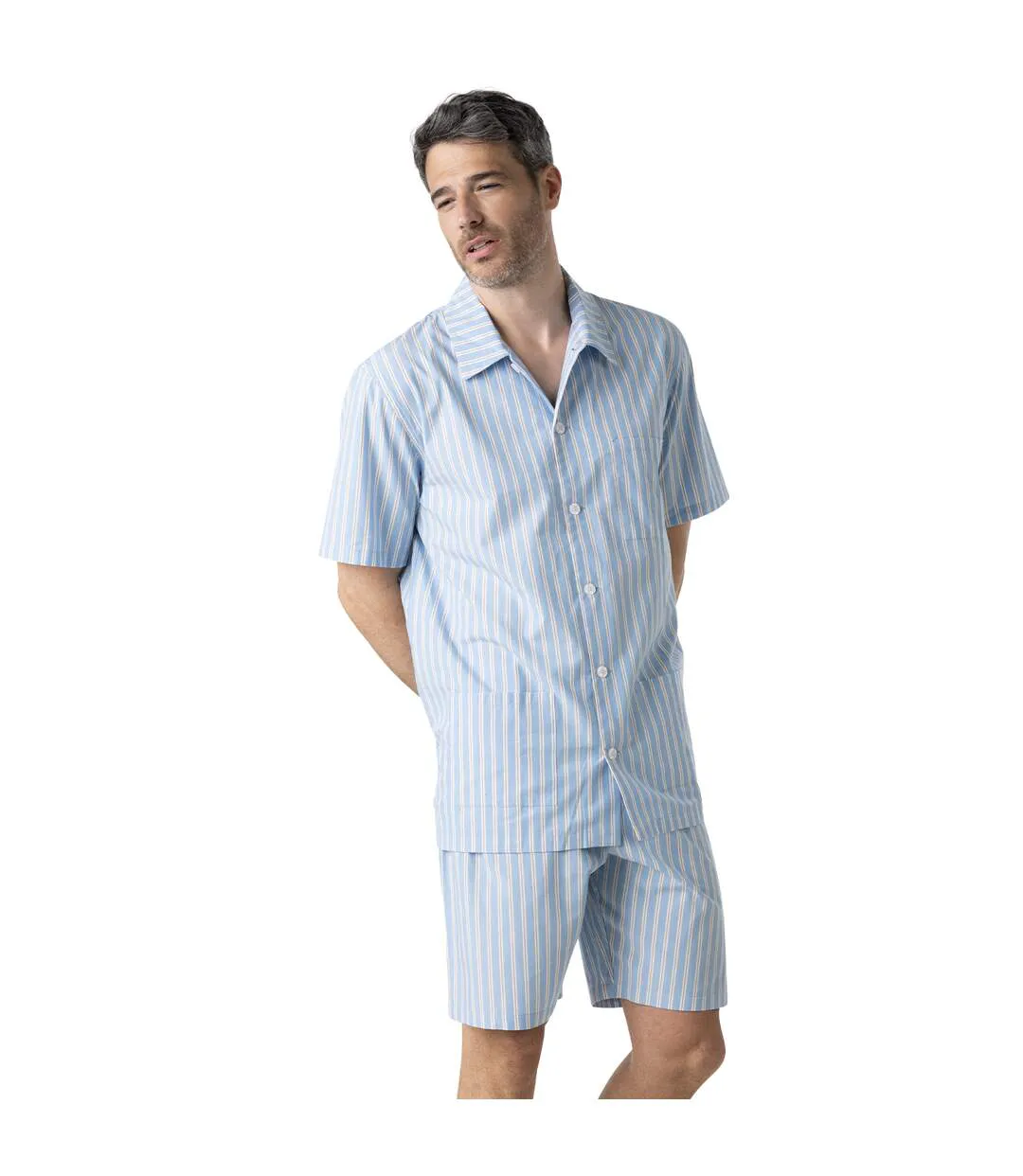 Pyjama court ouvert homme Popeline Eminence-1