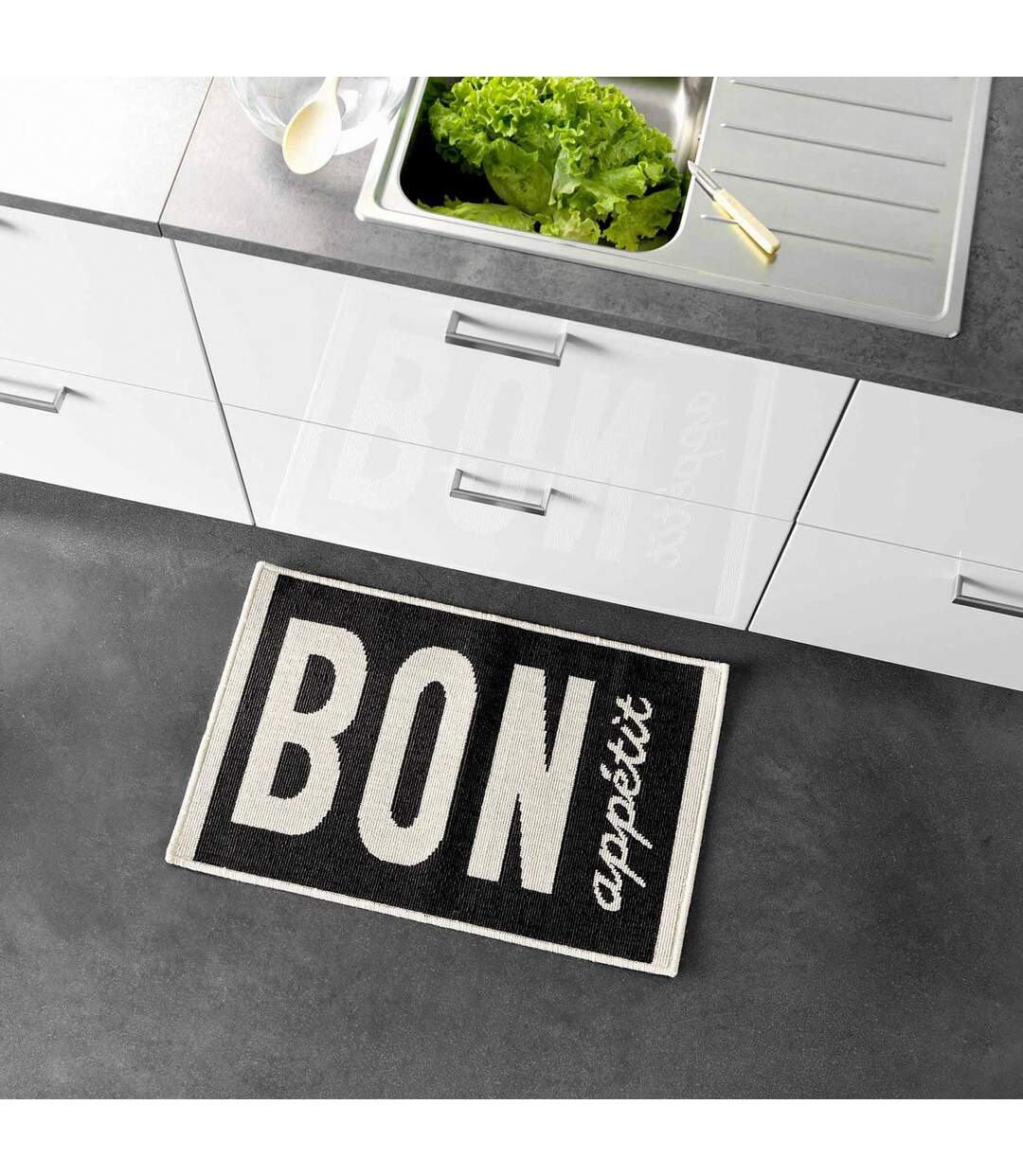 Tapis de Cuisine Appetito 50x80cm Noir-4