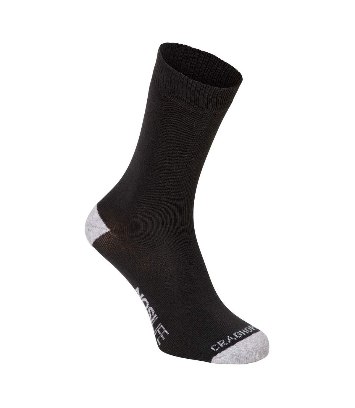 Craghoppers Mens Nosilife Walking Hiking Socks (Pack Of 2) (Charcoal/Soft Grey Marl) - UTCG1048