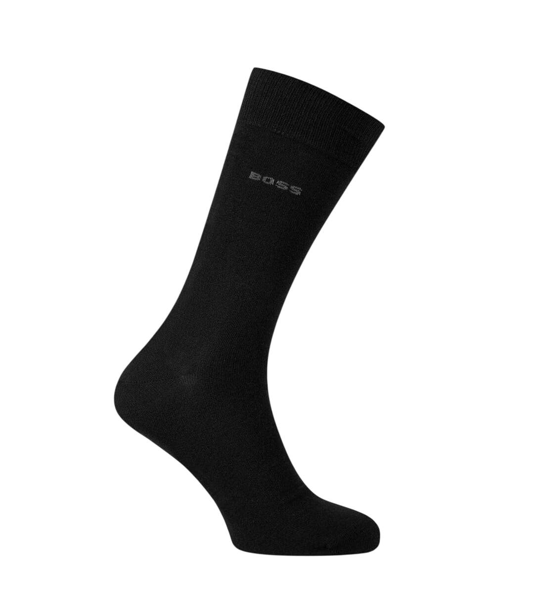 Lot De 2  Chaussettes Motif/style Uni Homme Noir Boss-3